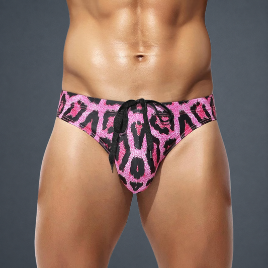 Pink Leopard Swim Briefs