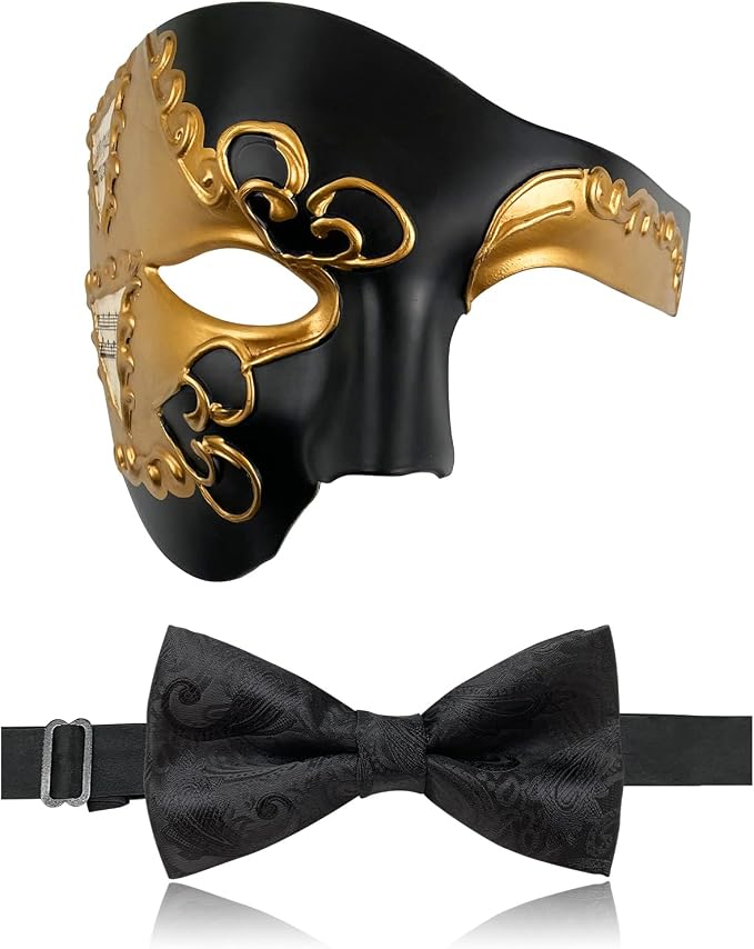 Phantom Masquerade Mask & Bowtie
